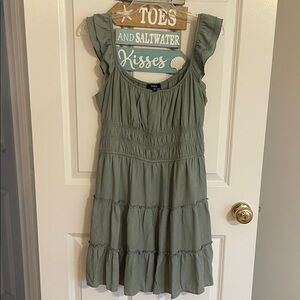 Women's Green Ruffle Dress